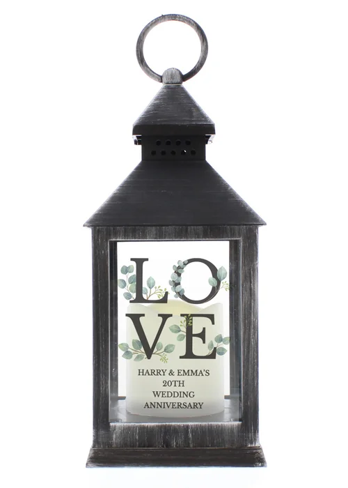 Personalised Memento Company Black LOVE LED Lantern - One Size Image 1