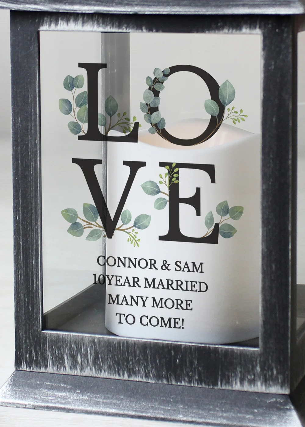 Personalised Memento Company Black LOVE LED Lantern - One Size Image 2