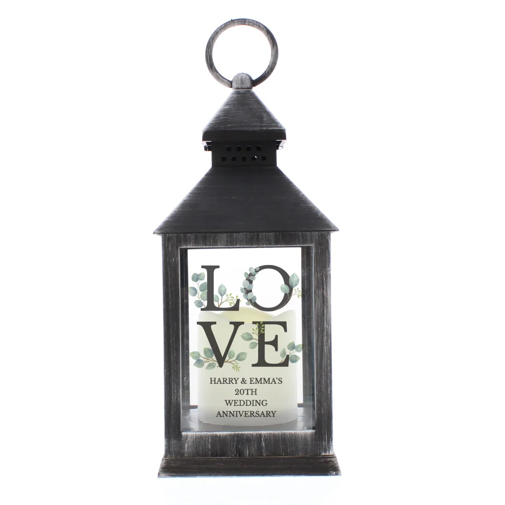 Personalised Memento Company Black LOVE LED Lantern - One Size Image 5