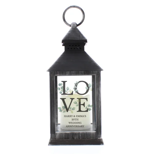 Personalised Memento Company Black LOVE LED Lantern - One Size Image 5