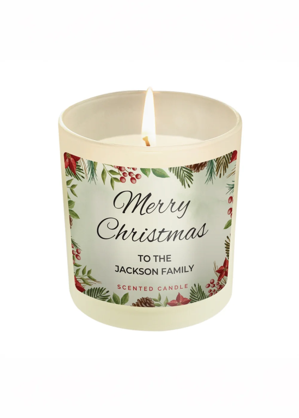Personalised Memento Company Cream Christmas Scented Jar Candle - One Size Image 1