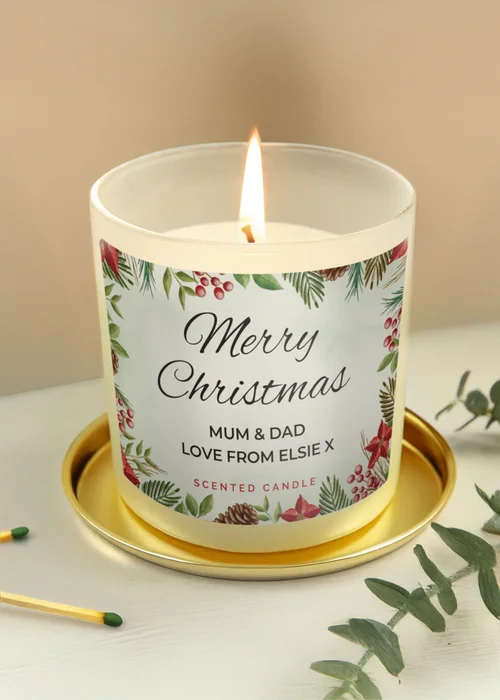 Personalised Memento Company Cream Christmas Scented Jar Candle - One Size Image 3