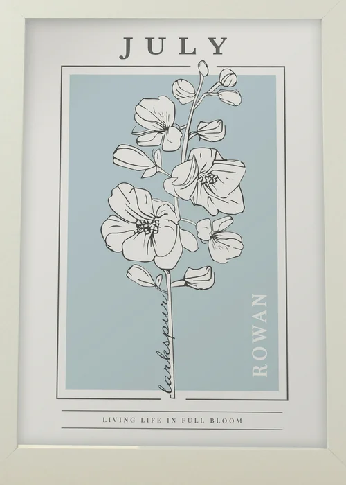 Personalised Memento Company White Birth Flower A4 Framed Print - One Size Image 2