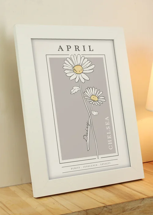 Personalised Memento Company White Birth Flower A4 Framed Print - One Size Image 3