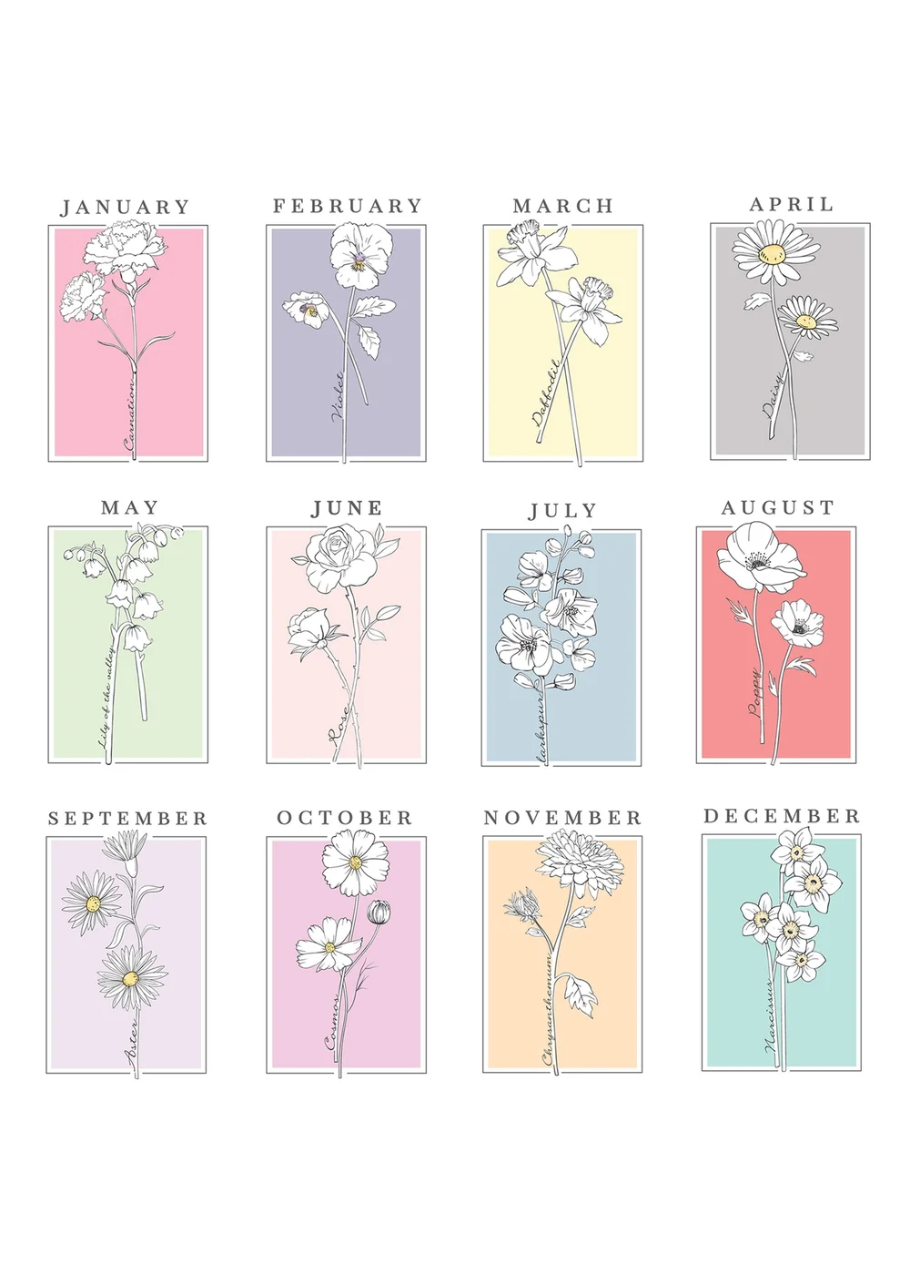 Personalised Memento Company White Birth Flower A4 Framed Print - One Size Image 4