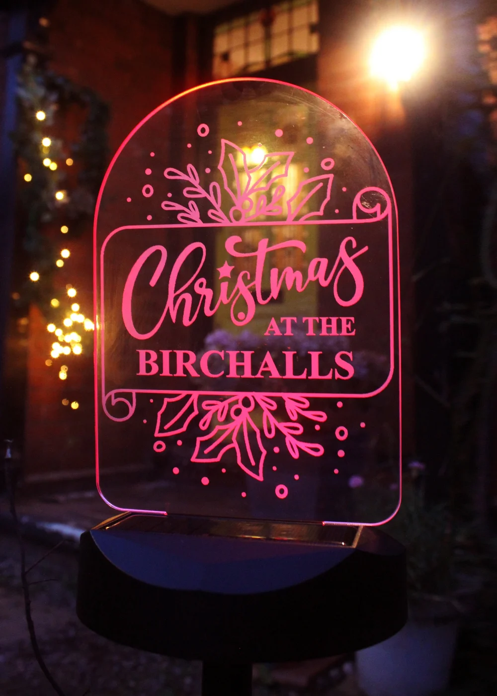 Personalised Memento Company Black Family Christmas Outdoor Solar Light - One Size Image 4