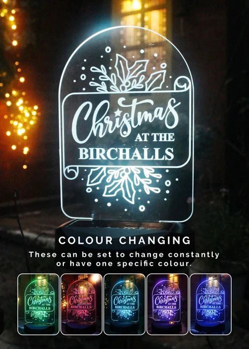 Personalised Memento Company Black Family Christmas Outdoor Solar Light - One Size Image 3