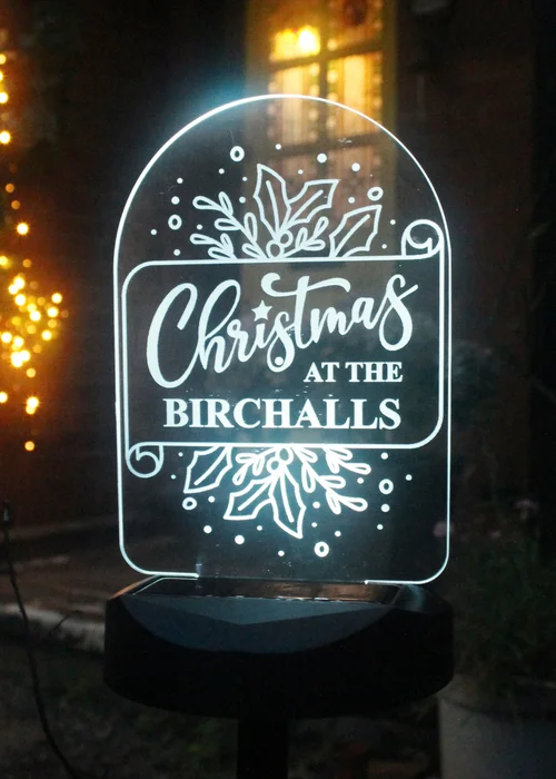 Personalised Memento Company Black Family Christmas Outdoor Solar Light - One Size Image 2