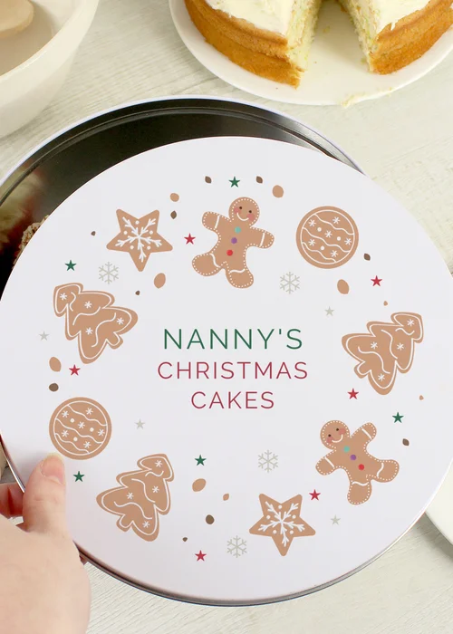 Personalised Memento Company White Christmas Cookies Cake Tin - One Size Image 3