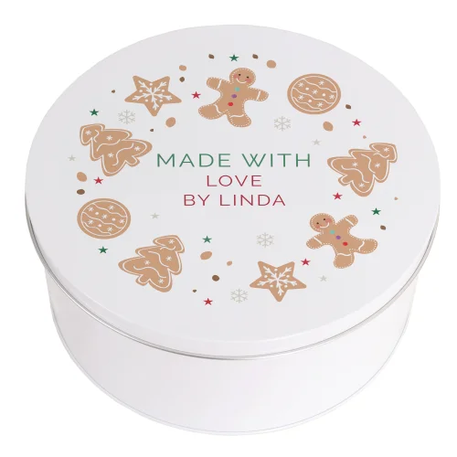 Personalised Memento Company White Christmas Cookies Cake Tin - One Size Image 5