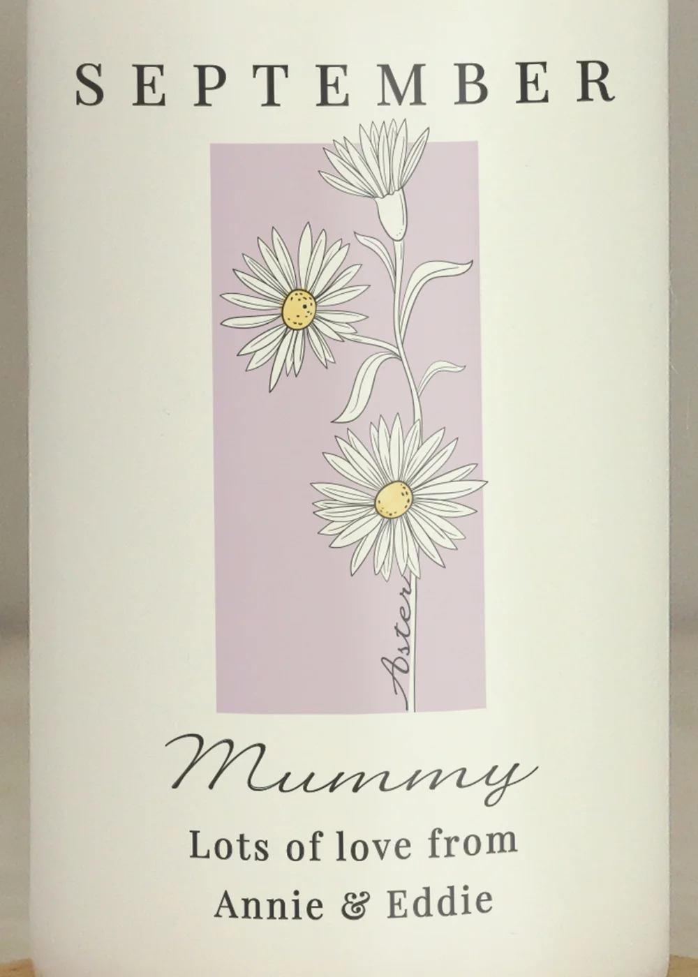 Personalised Memento Company White Birth Flower Pillar Candle - One Size Image 2