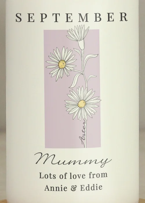 Personalised Memento Company White Birth Flower Pillar Candle - One Size Image 2