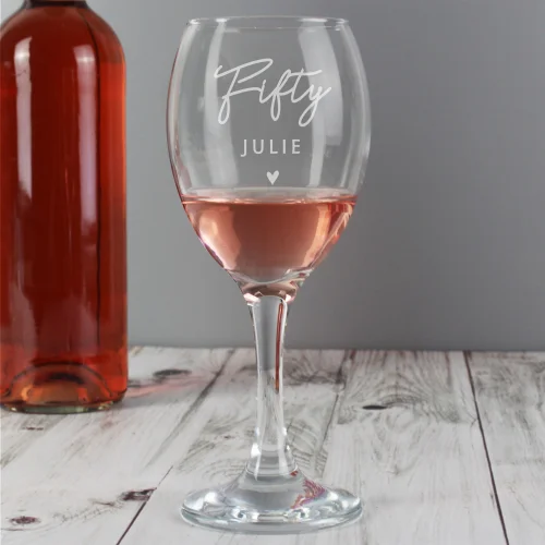 Personalised Memento Company Clear Big Age Wine Glass - One Size Image 4