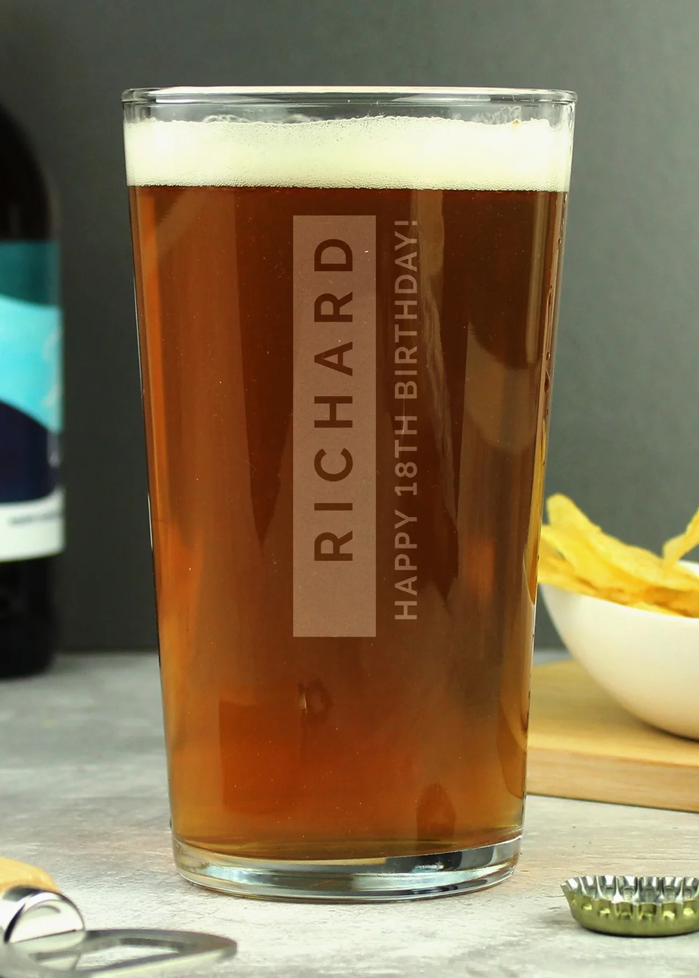 Personalised Memento Company Clear Free Text Pint Glass - One Size Image 3