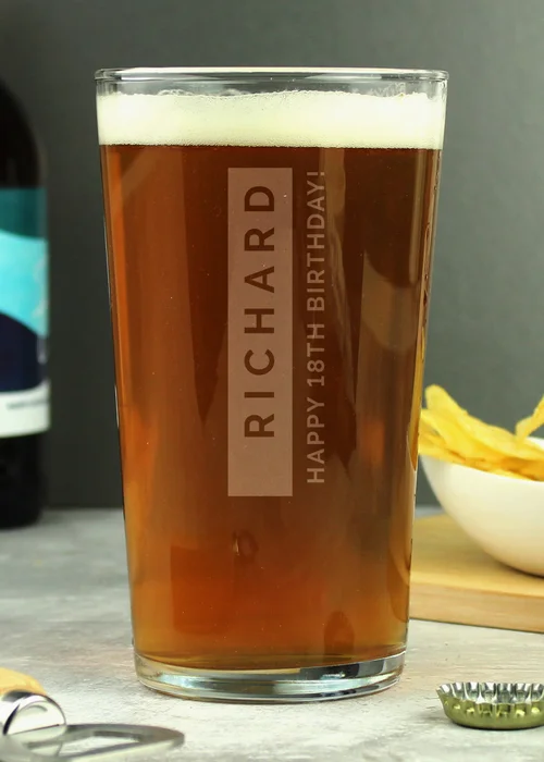 Personalised Memento Company Clear Free Text Pint Glass - One Size Image 3