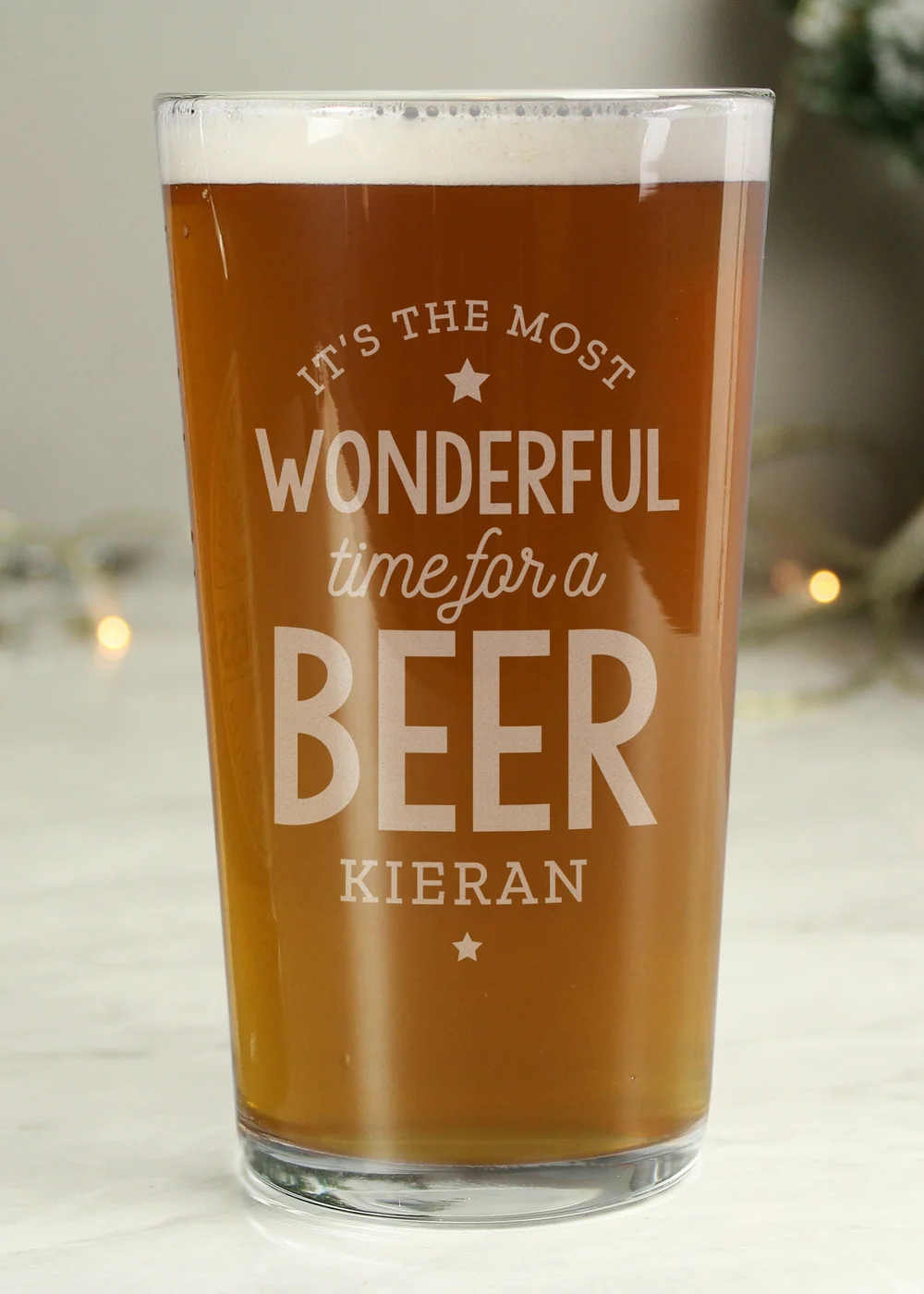 Personalised Memento Company Clear Wonderful Time For A Beer Pint Glass - One Size Image 1