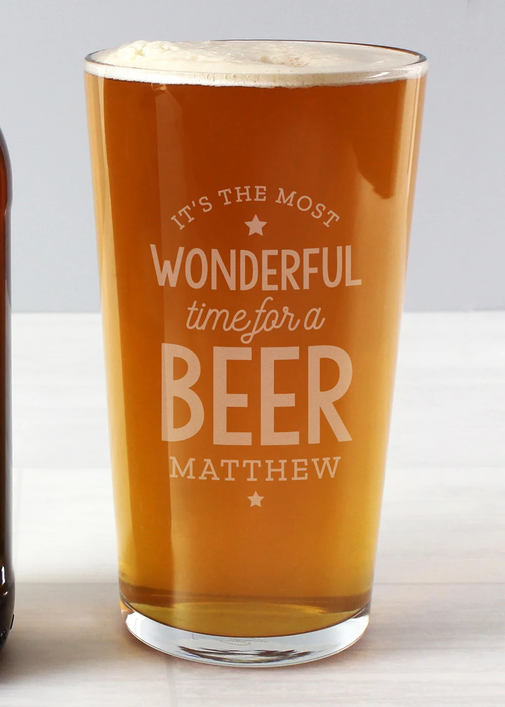 Personalised Memento Company Clear Wonderful Time For A Beer Pint Glass - One Size Image 2