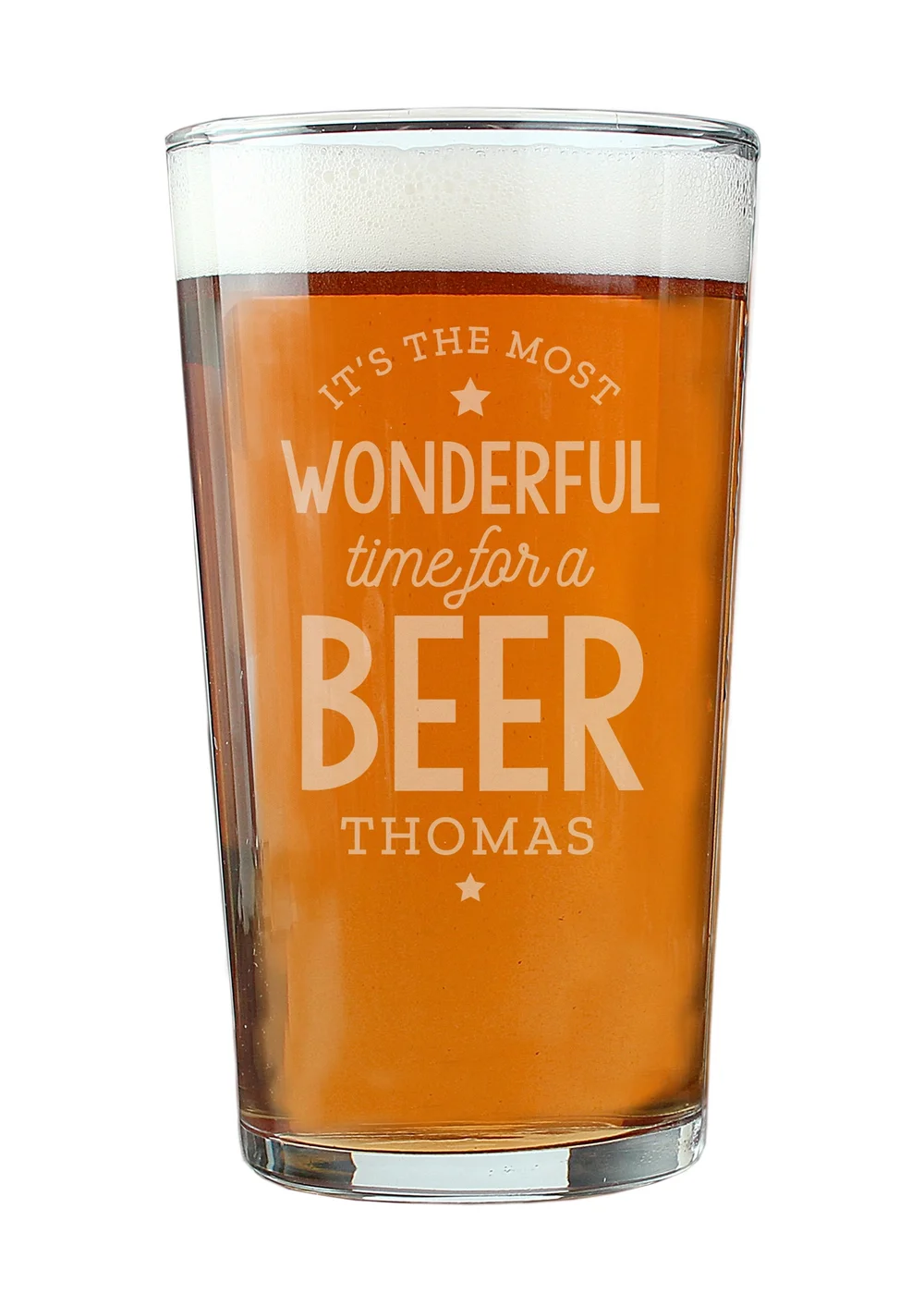 Personalised Memento Company Clear Wonderful Time For A Beer Pint Glass - One Size Image 3