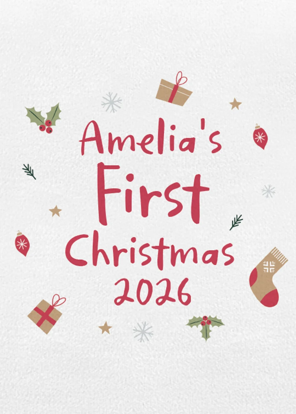Personalised Memento Company White First Christmas Bib - One Size Image 3