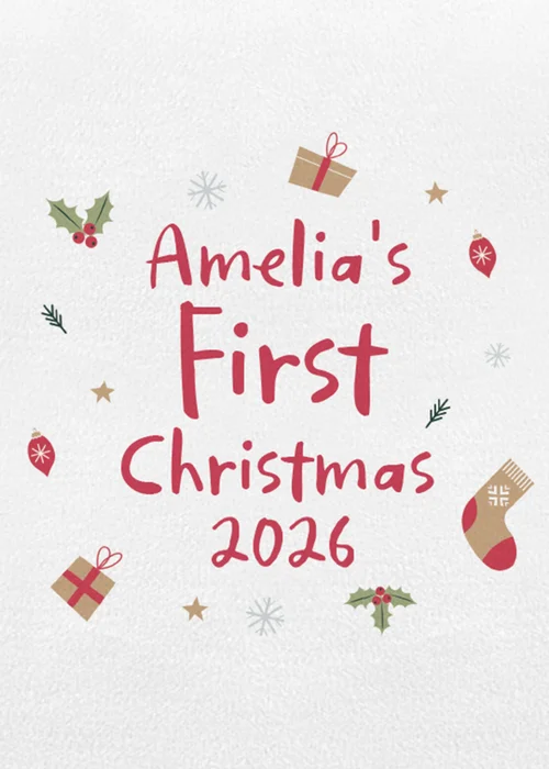 Personalised Memento Company White First Christmas Bib - One Size Image 3