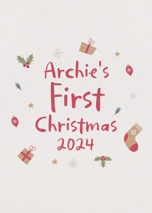 Personalised Memento Company White First Christmas Bib - One Size Image 2