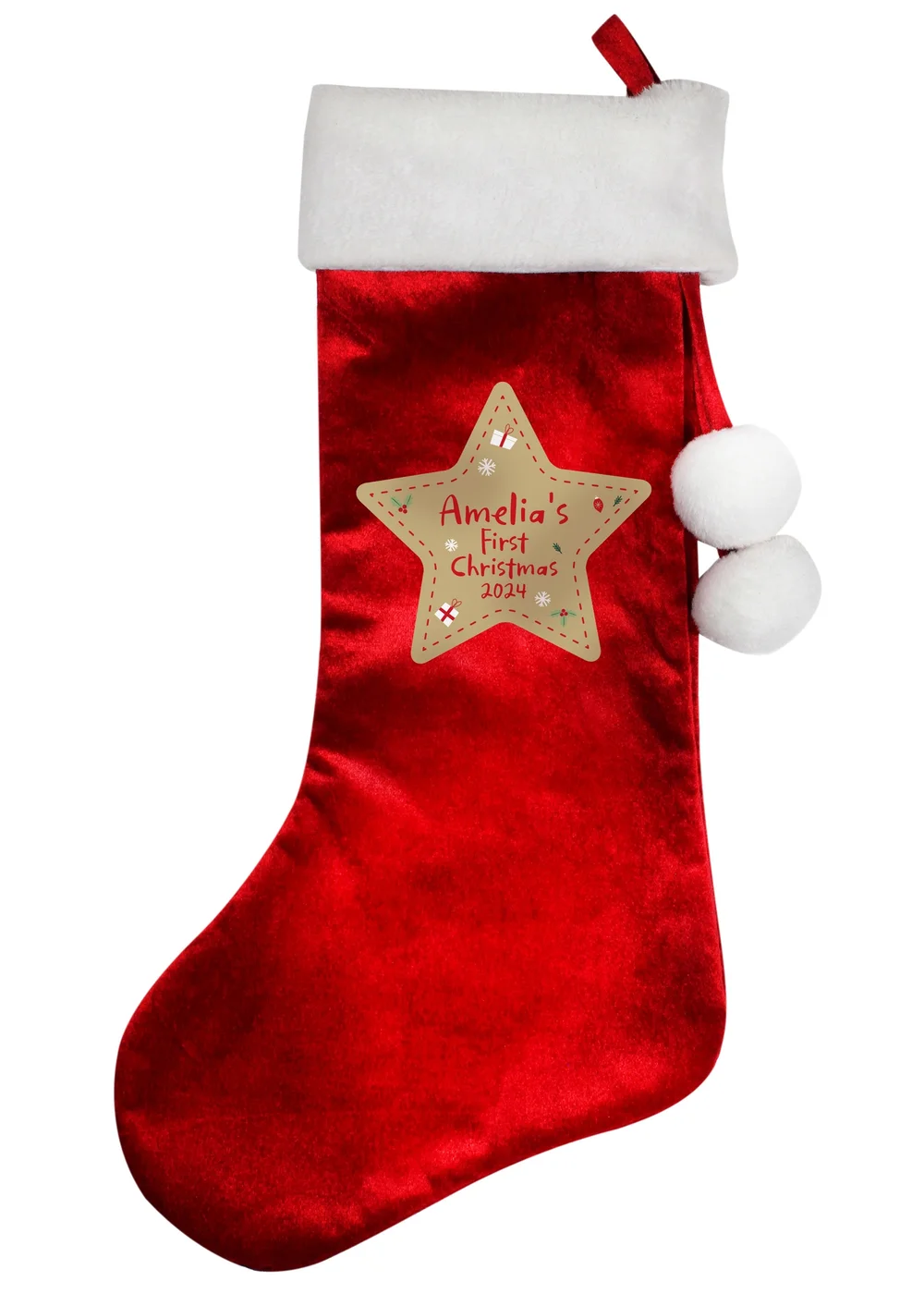 Personalised Memento Company Red First Christmas Stocking - One Size Image 1