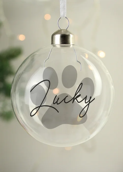 Personalised Memento Company Clear Pet Glass Bauble - One Size Image 1
