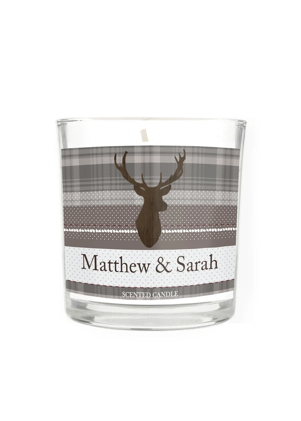 Personalised Memento Company Cream Highland Stag Scented Jar Candle - One Size Image 2