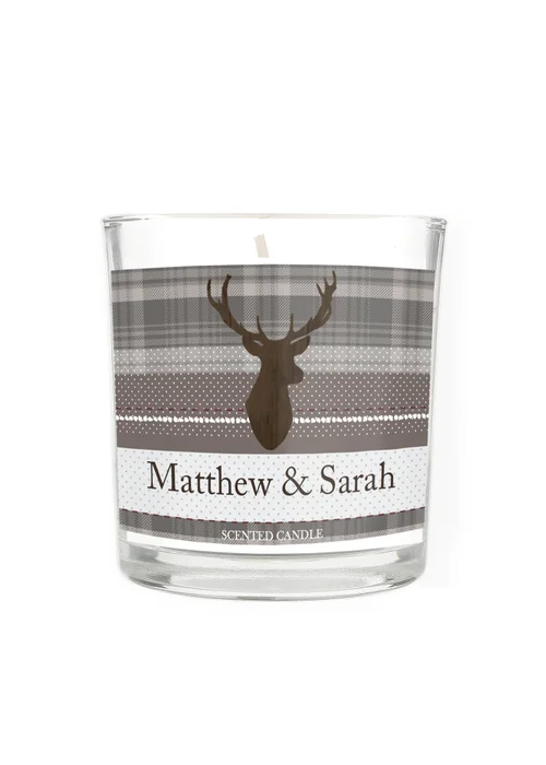 Personalised Memento Company Cream Highland Stag Scented Jar Candle - One Size Image 2