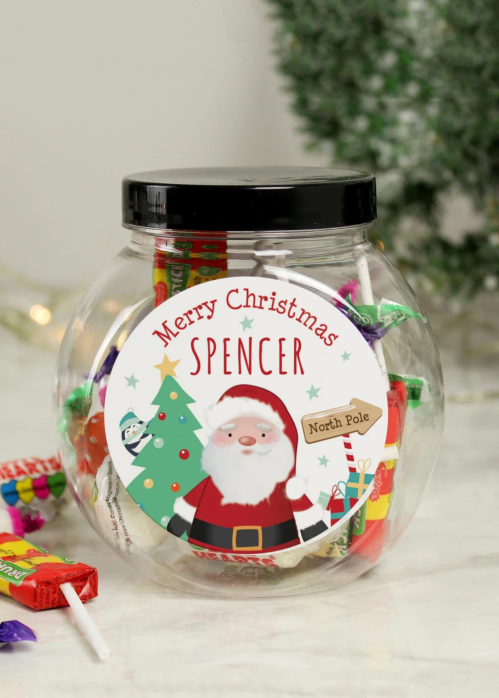 Personalised Memento Company Clear Santa Sweet Jar - One Size Image 3