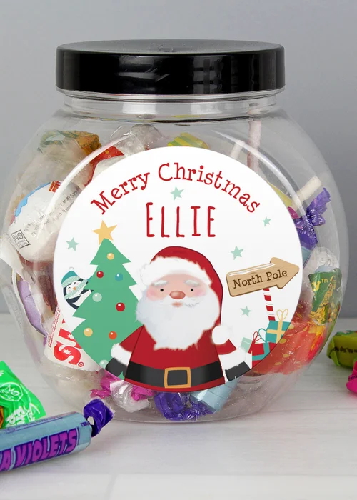 Personalised Memento Company Clear Santa Sweet Jar - One Size Image 2