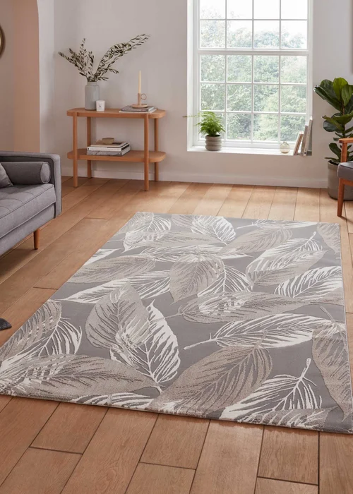 Think Rugs Flores Grey Botanical Washable Rug - 160 X 230 Image 1