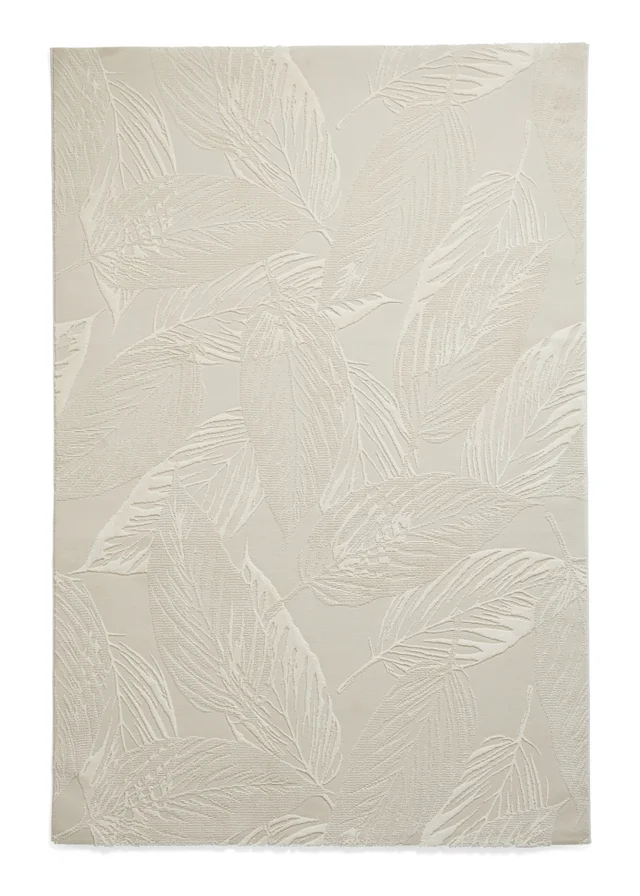 Think Rugs Flores Beige Botanical Washable Rug