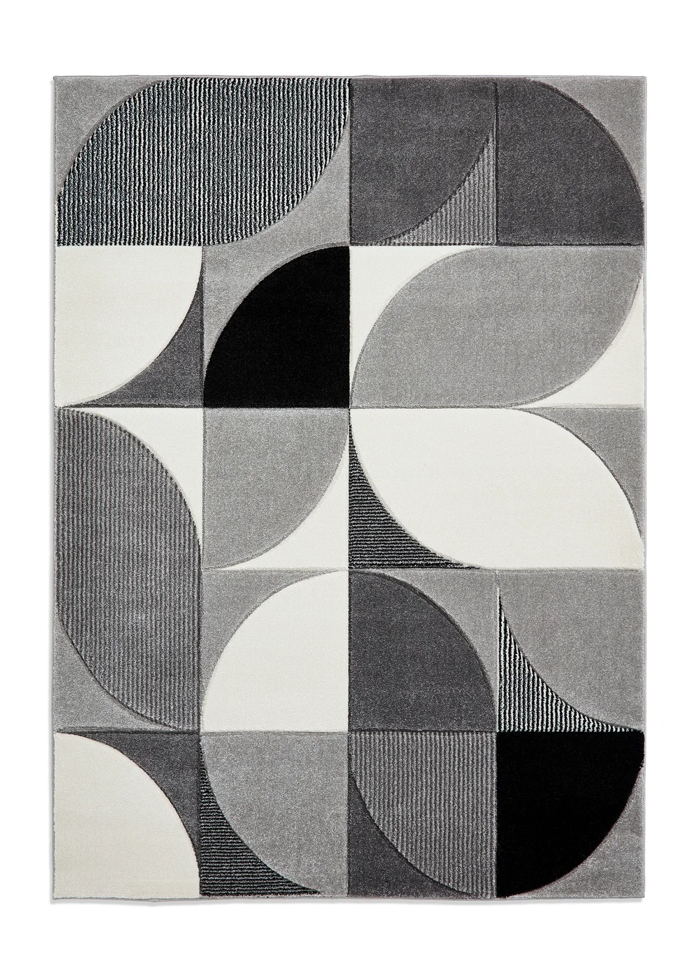 Think Rugs Matrix Grey/ Black Modern Geometric Rug - 80 x 150 Image 2