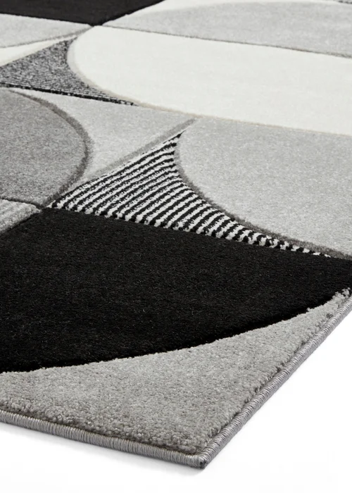 Think Rugs Matrix Grey/ Black Modern Geometric Rug - 80 x 150 Image 4