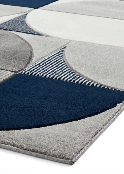 Think Rugs Matrix Navy Modern Geometric Rug - 80 x 150 Image 4