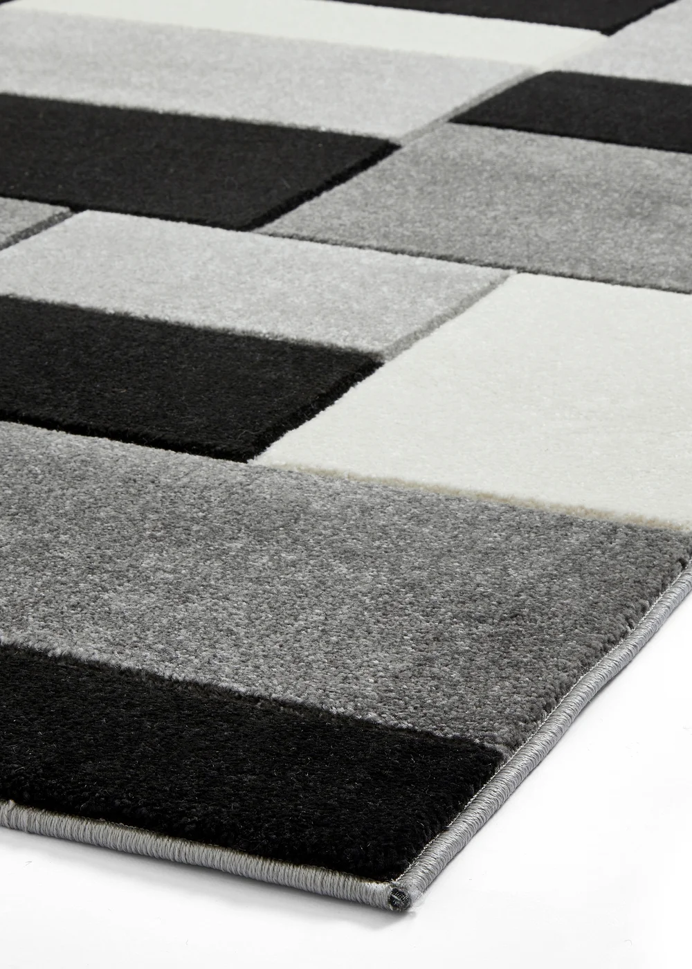 Think Rugs Matrix Grey/ Black Geometric Rug - 120 x 170 Image 4