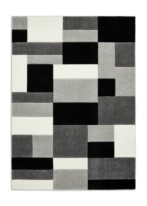 Think Rugs Matrix Grey/ Black Geometric Rug - 120 x 170 Image 2