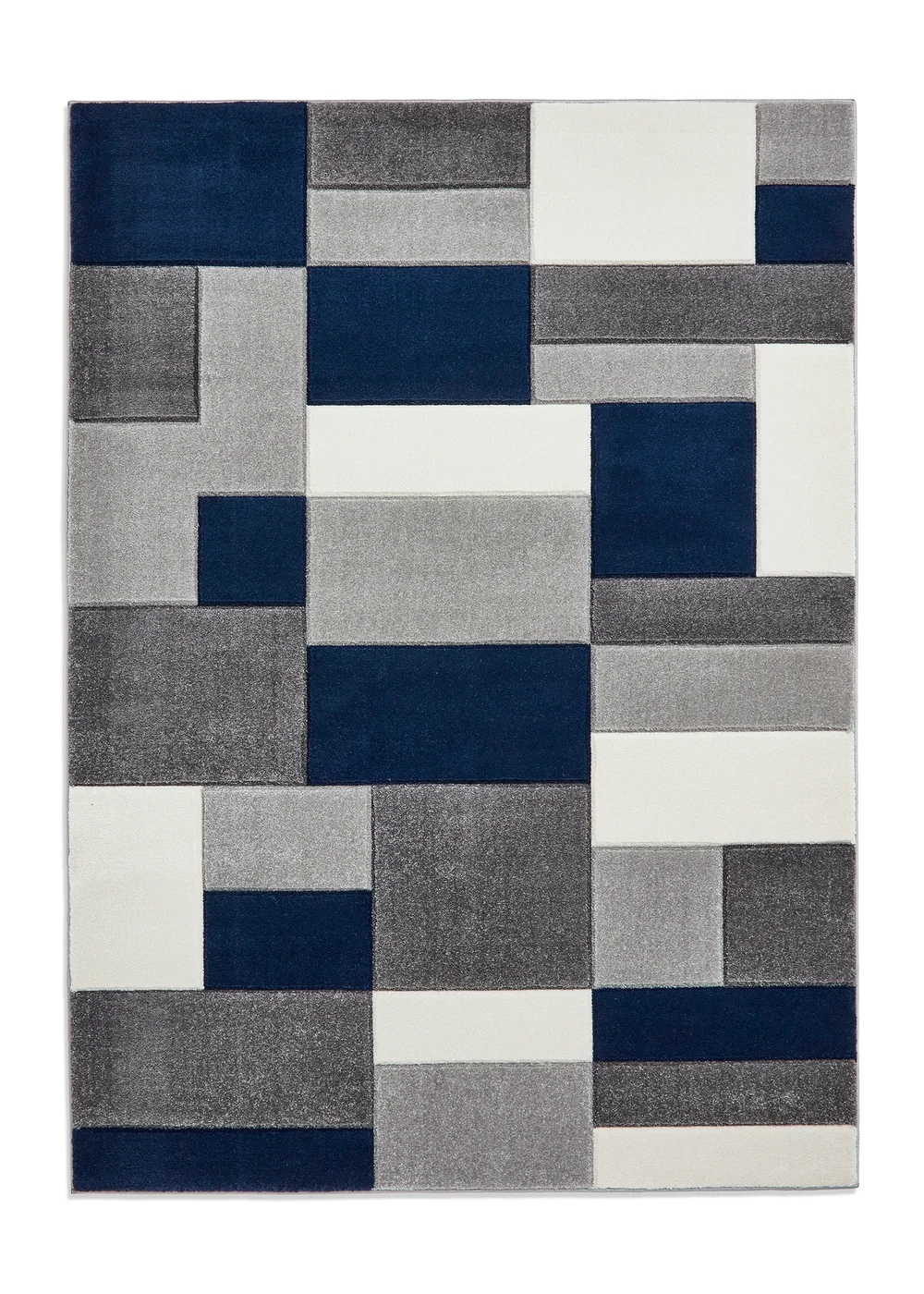 Think Rugs Matrix Navy Geometric Rug - 80 x 150 Image 2
