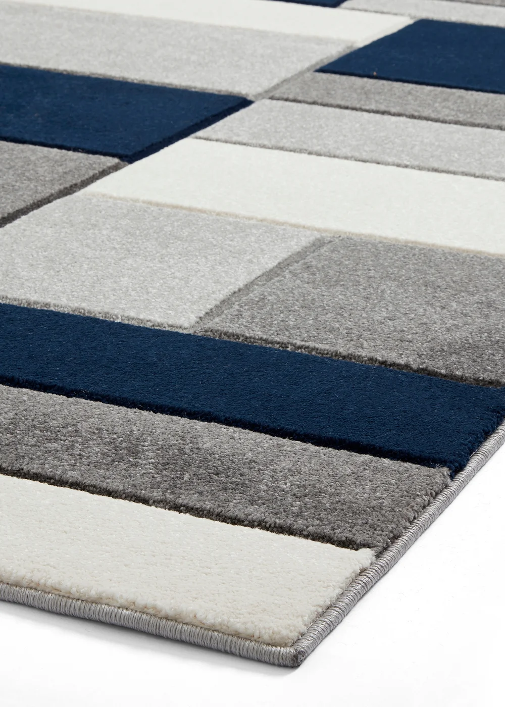 Think Rugs Matrix Navy Geometric Rug - 80 x 150 Image 4