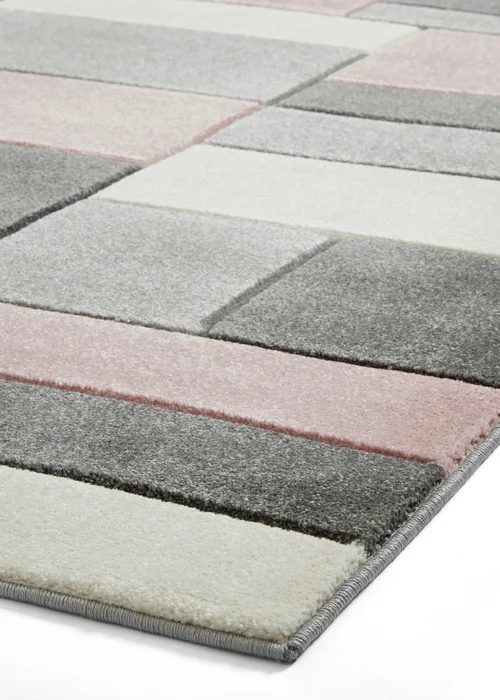 Think Rugs Matrix Pink Geometric Rug - 80 x 150 Image 4
