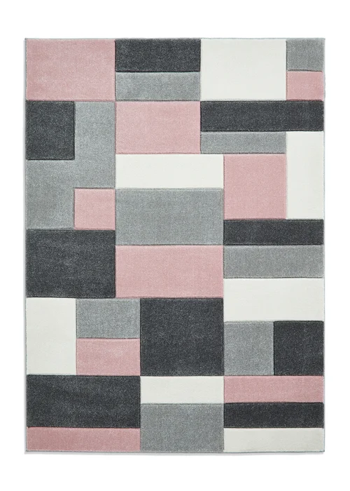 Think Rugs Matrix Pink Geometric Rug - 80 x 150 Image 2