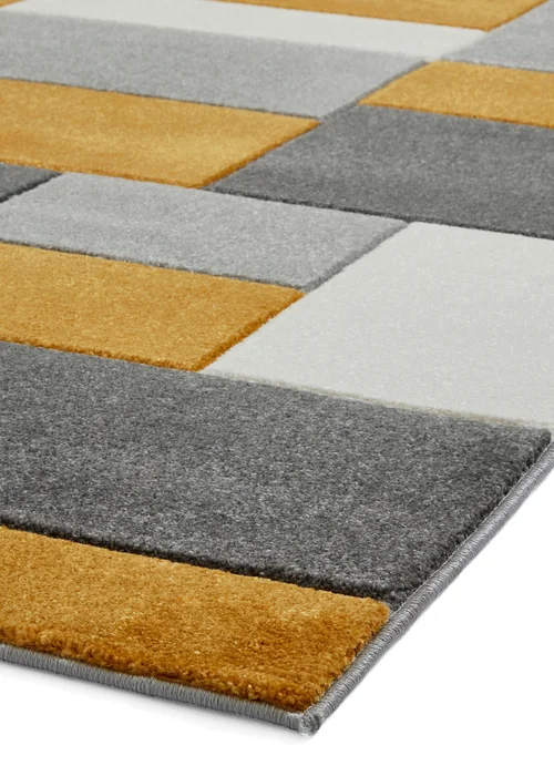 Think Rugs Matrix Yellow Geometric Rug - 80 x 150 Image 4