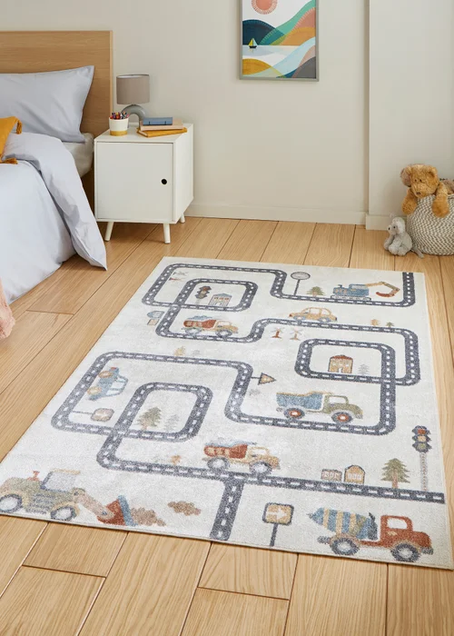 Think Rugs Vida Kids Map Washable Rug - 120 x 170 Image 1