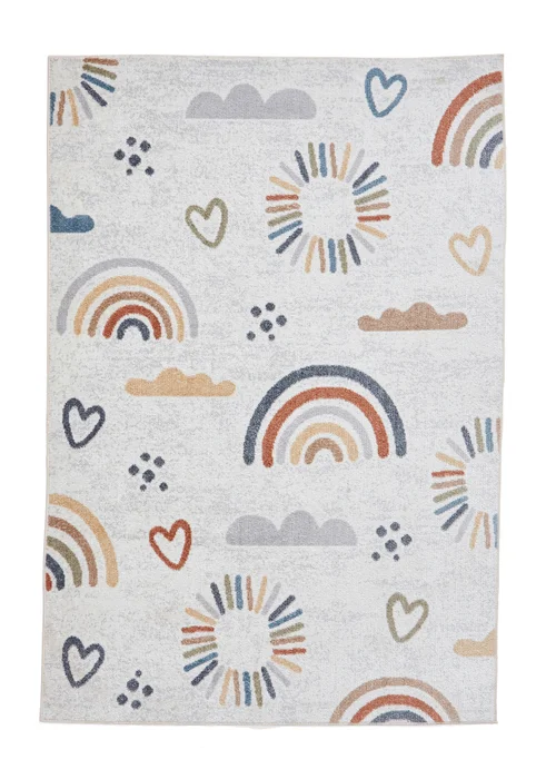 Think Rugs Vida Kids Rainbow Sun Washable Rug - 120 x 170 Image 2