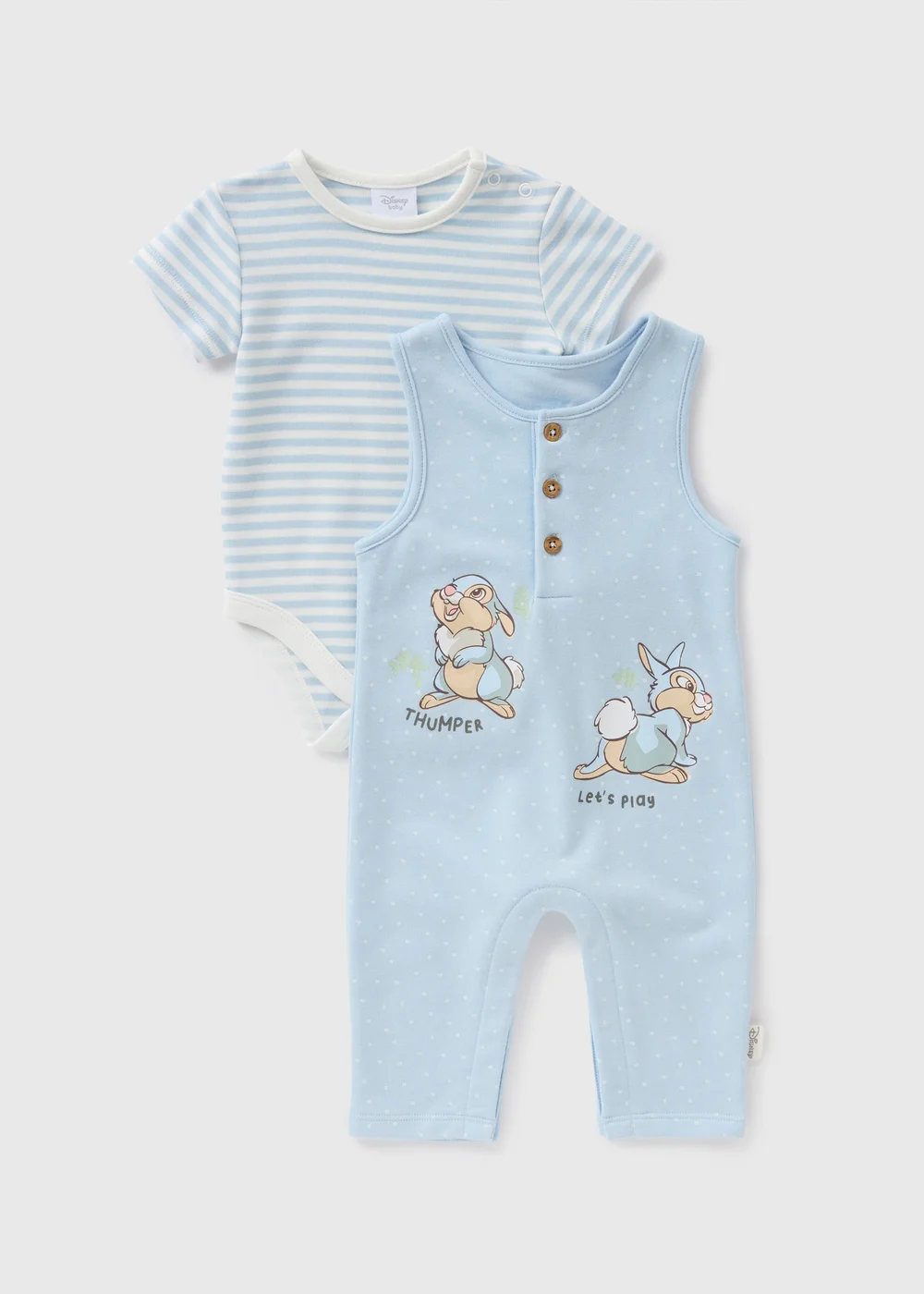 Disney Baby Blue Thumper Bodysuit & Dungaree Set (Newborn-18mths) - 0-3 months Image 1