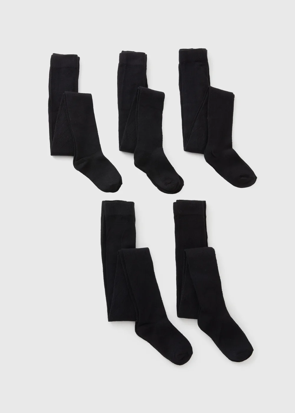 5 Pack Girls Black Diamond Tights (4-13yrs) - 4-5 Yrs Image 1