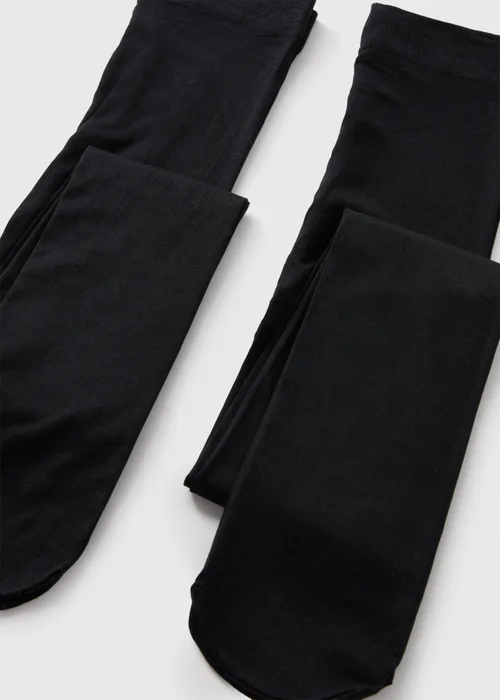 5 Pack Girls Black Opaque Tights (6-13yrs) - 6-7 Yrs Image 2