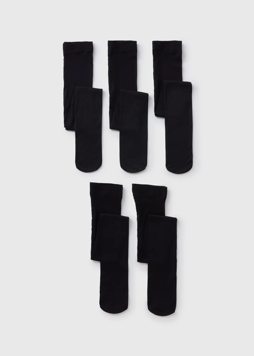 5 Pack Girls Black Opaque Tights (6-13yrs) - 6-7 Yrs Image 1