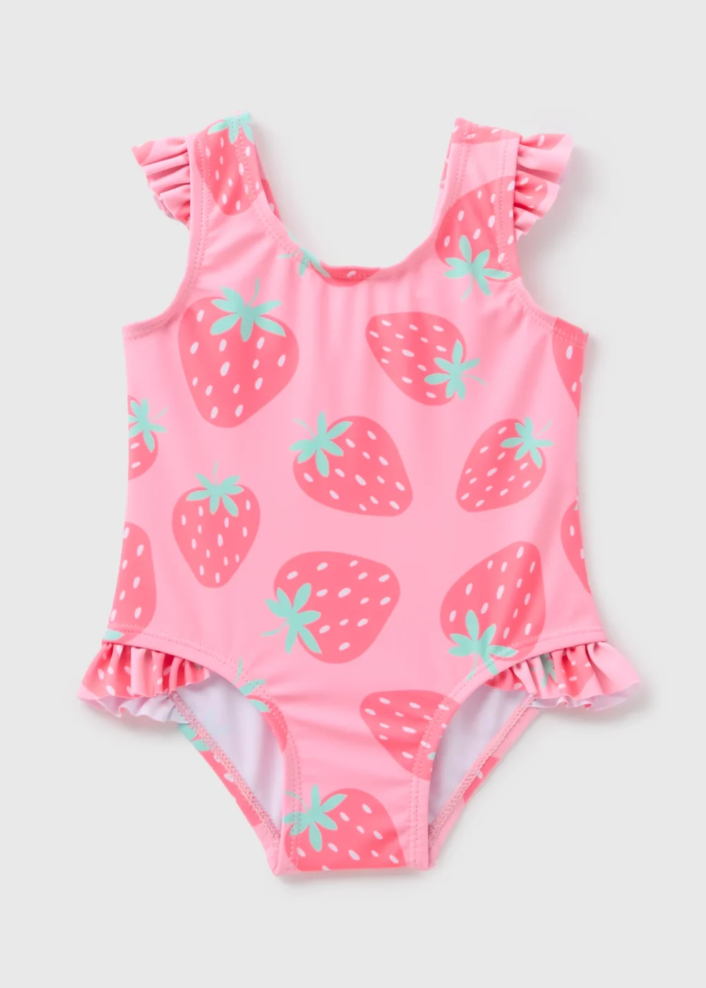 Baby Pink Strawberry Swimsuit (Newborn-23mths) - 0-3 months Image 1